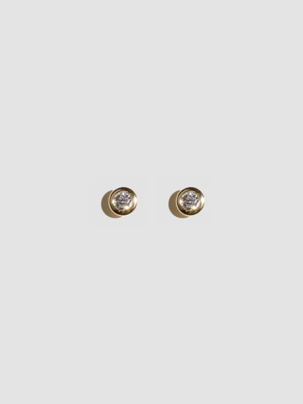 Diamond Bezel Studs made by Loren Stewart