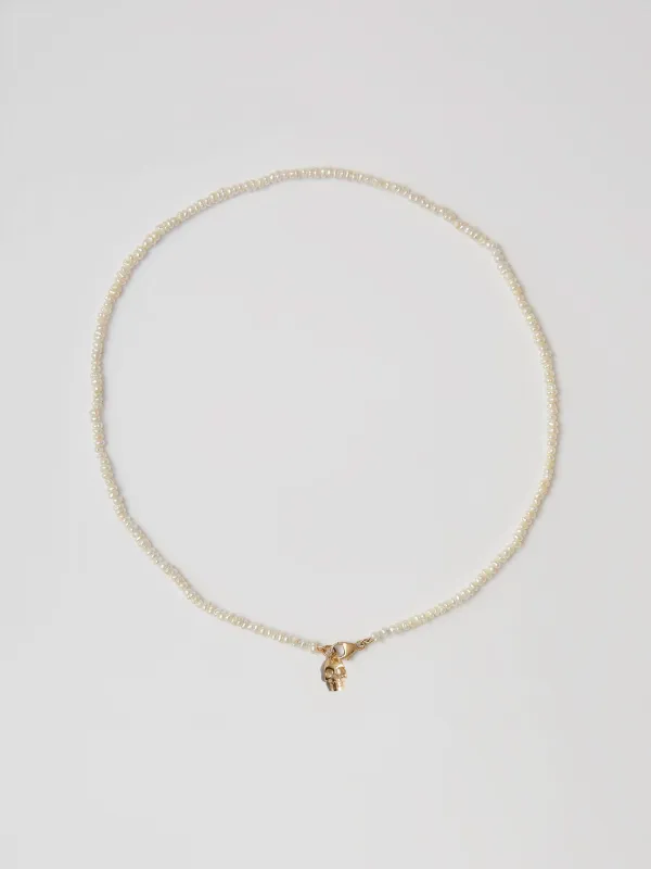 Skull Pearl Choker made by Loren Stewart