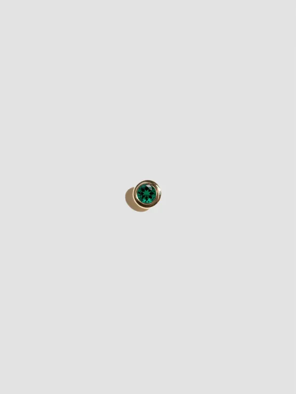 Emerald Bezel Stud made by Loren Stewart