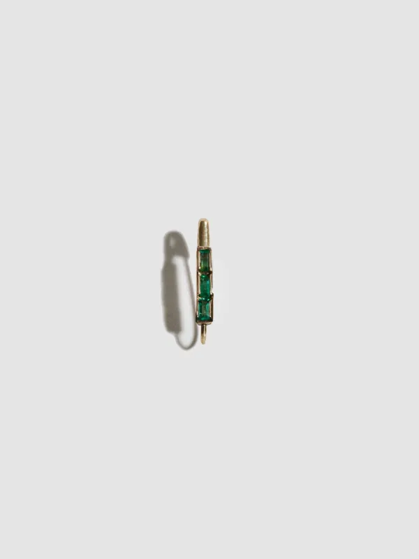 Mini Baguette Safety Pin Earring made by Loren Stewart
