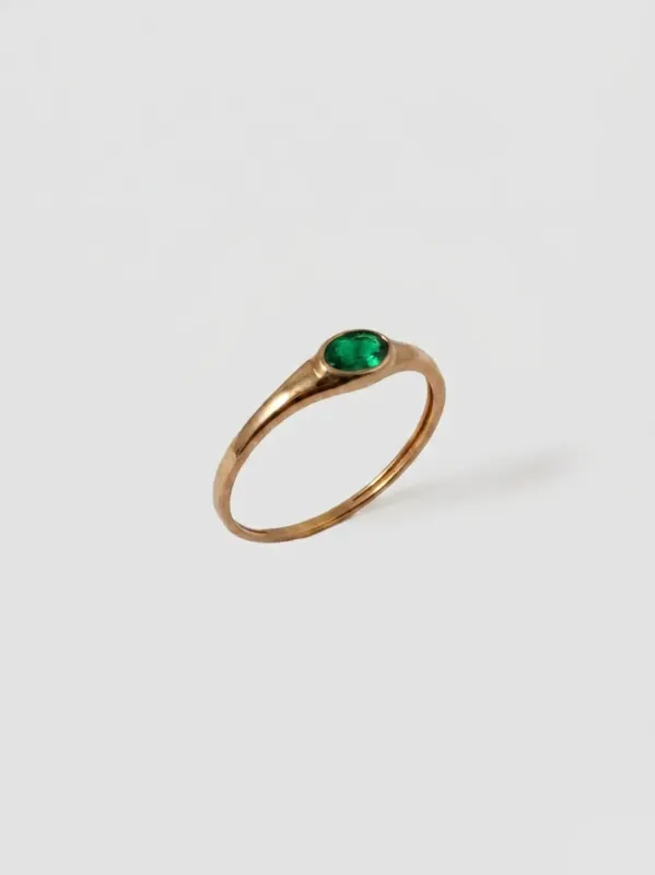 Mini Emerald Signet made by Loren Stewart