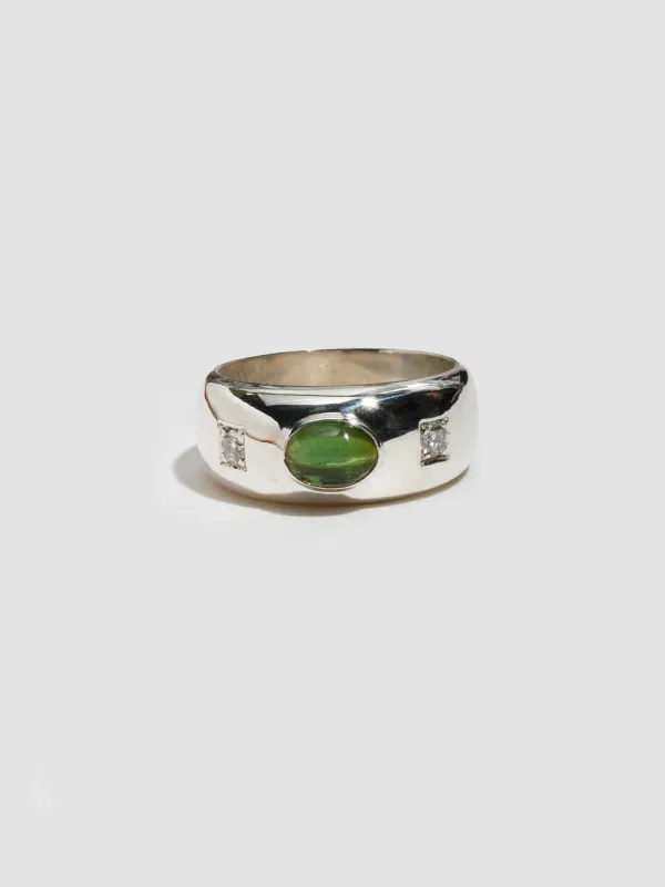 Gentry Diamond Oval Ring made by Loren Stewart