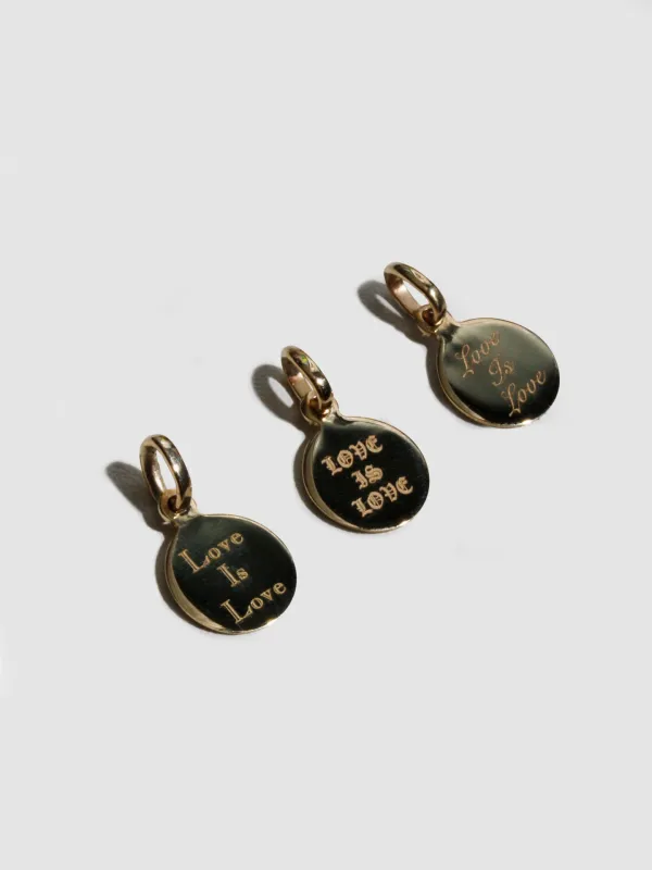 'Love Is Love' Mini Disk Pendant made by Loren Stewart