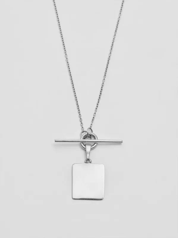 Sterling Silver Square & Toggle Necklace made by Loren Stewart