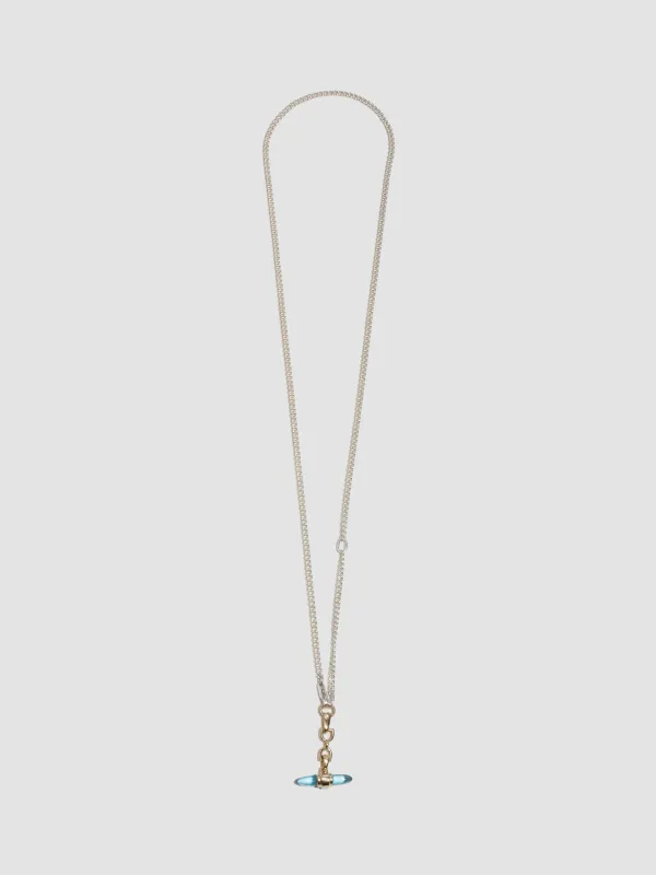 Mixed Metal Lunette Barbell Link Necklace made by Loren Stewart