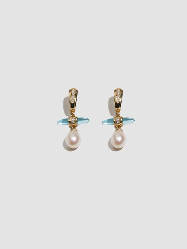 Lunette Barbell Chandelier Hoops made by Loren Stewart