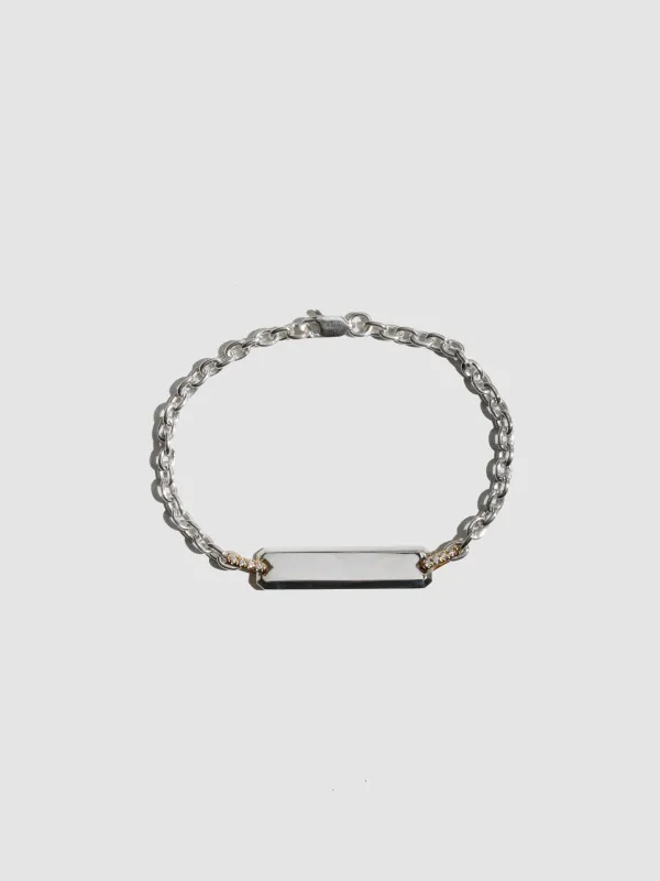 Pave Diamond Tablet ID Bracelet - Archival Collection made by Loren Stewart