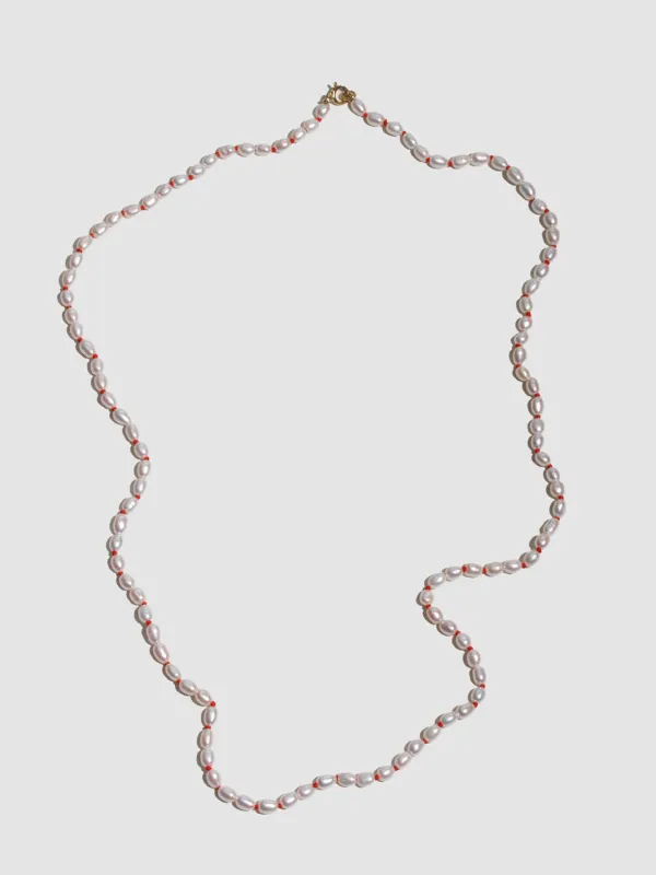 Knotted Rice Pearl Necklace - Archival Collection made by Loren Stewart