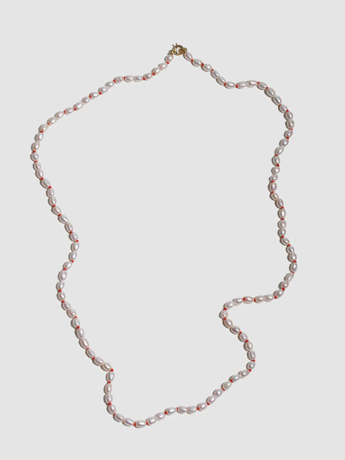 Knotted Rice Pearl Necklace - Archival Collection sold by Loren Stewart