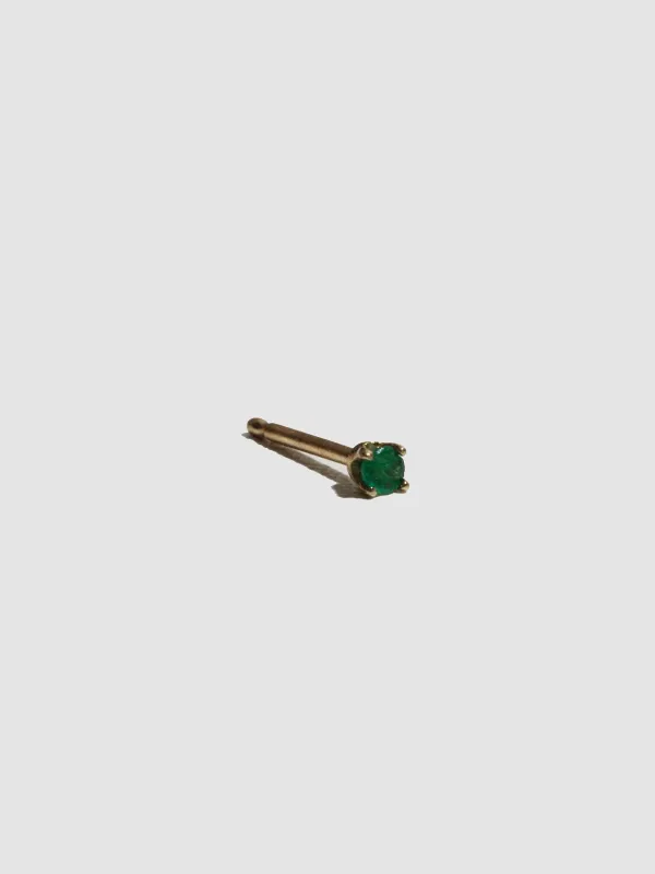 1.8mm Petite Emerald Prong Stud - Archival Collection made by Loren Stewart