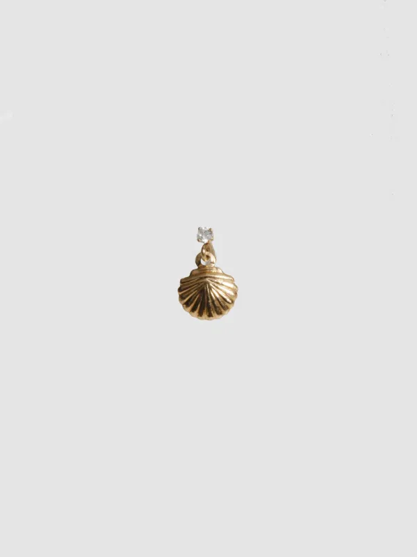 Diamond Sea Shell Stud - Archival Collection made by Loren Stewart