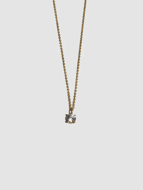 White Sapphire Pendant Necklace - Archival Collection made by Loren Stewart