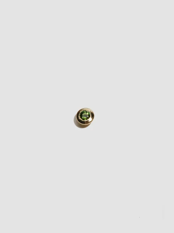 Tourmaline Bezel Stud made by Loren Stewart