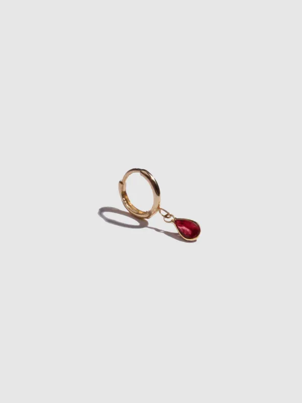 Mini Gem Bezel Huggie made by Loren Stewart