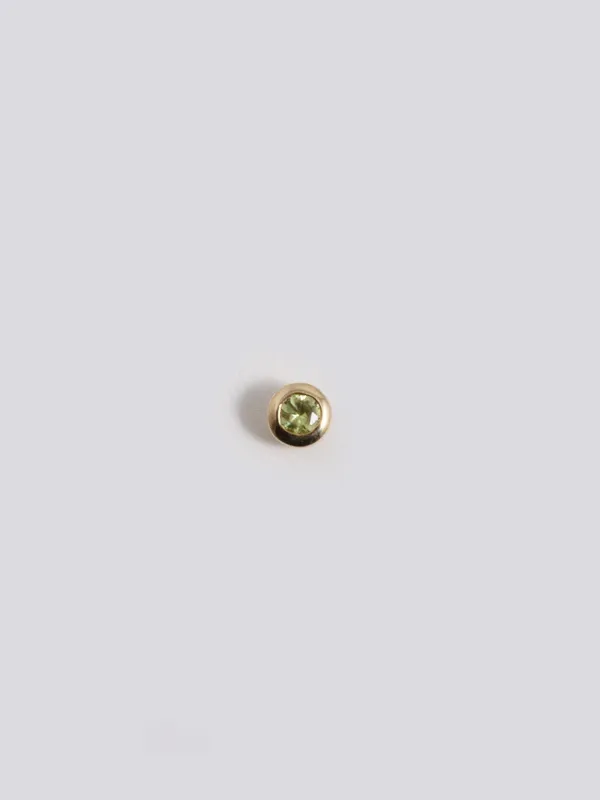Peridot Bezel Stud made by Loren Stewart