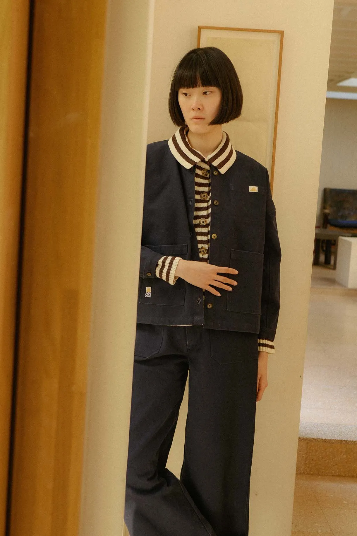 Wide Chore Coat Navy Canvas sold by LF Markey product image thumbnail 2