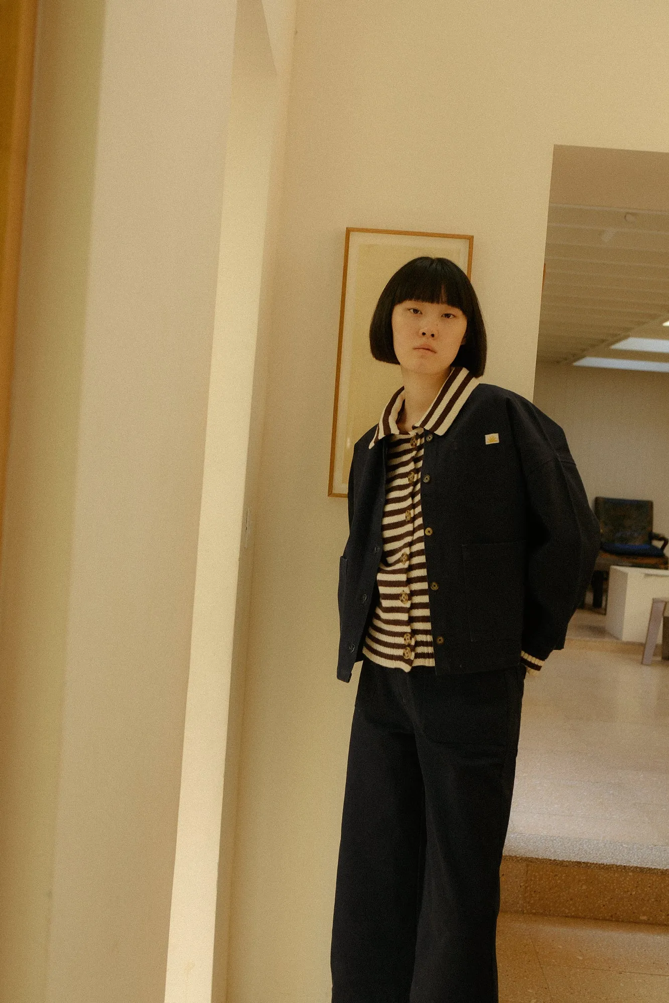 Wide Chore Coat Navy Canvas sold by LF Markey product image thumbnail 3