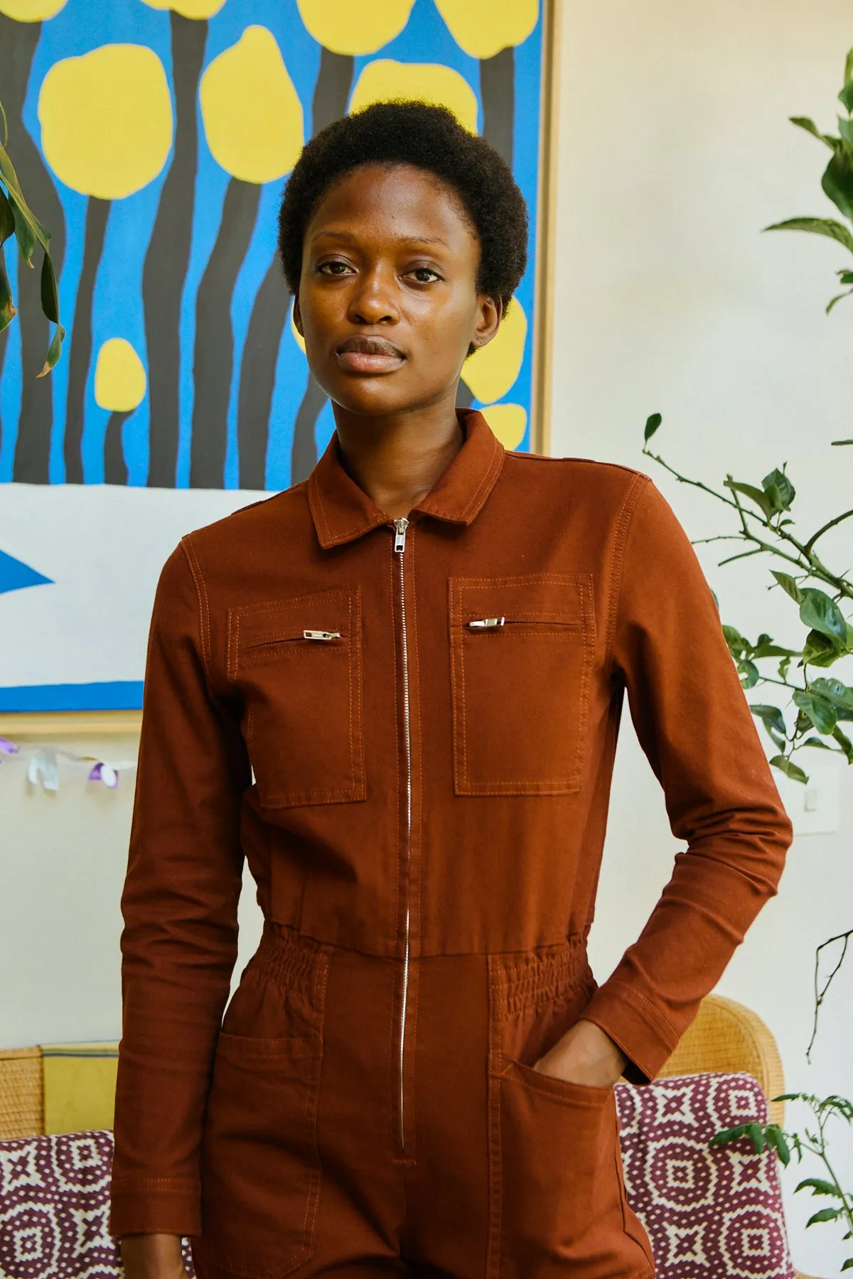 Danny Stretch Canvas Boilersuit Dark Rust sold by LF Markey product image thumbnail 4