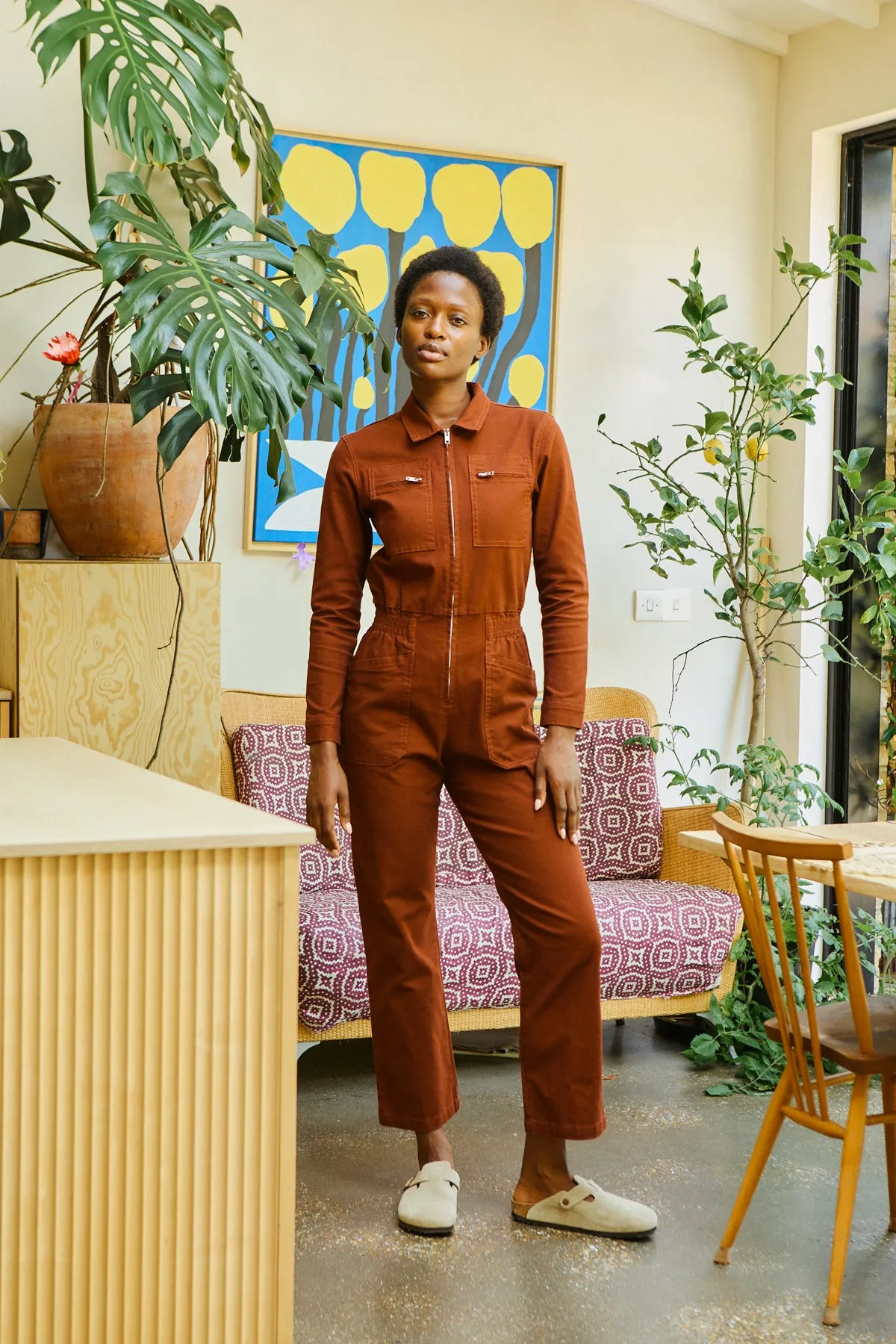 Danny Stretch Canvas Boilersuit Dark Rust sold by LF Markey product image thumbnail 2