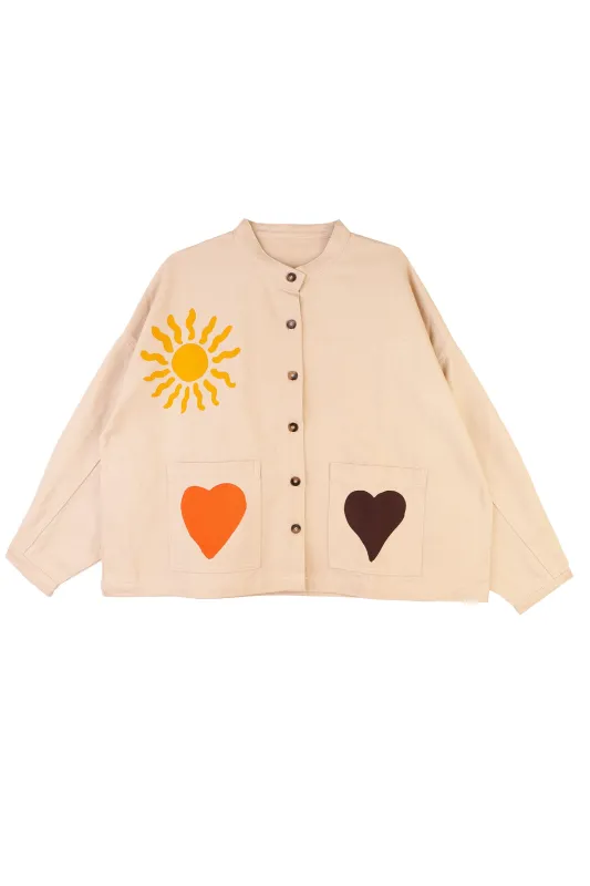 Wide Chore Coat Agora Print made by LF Markey