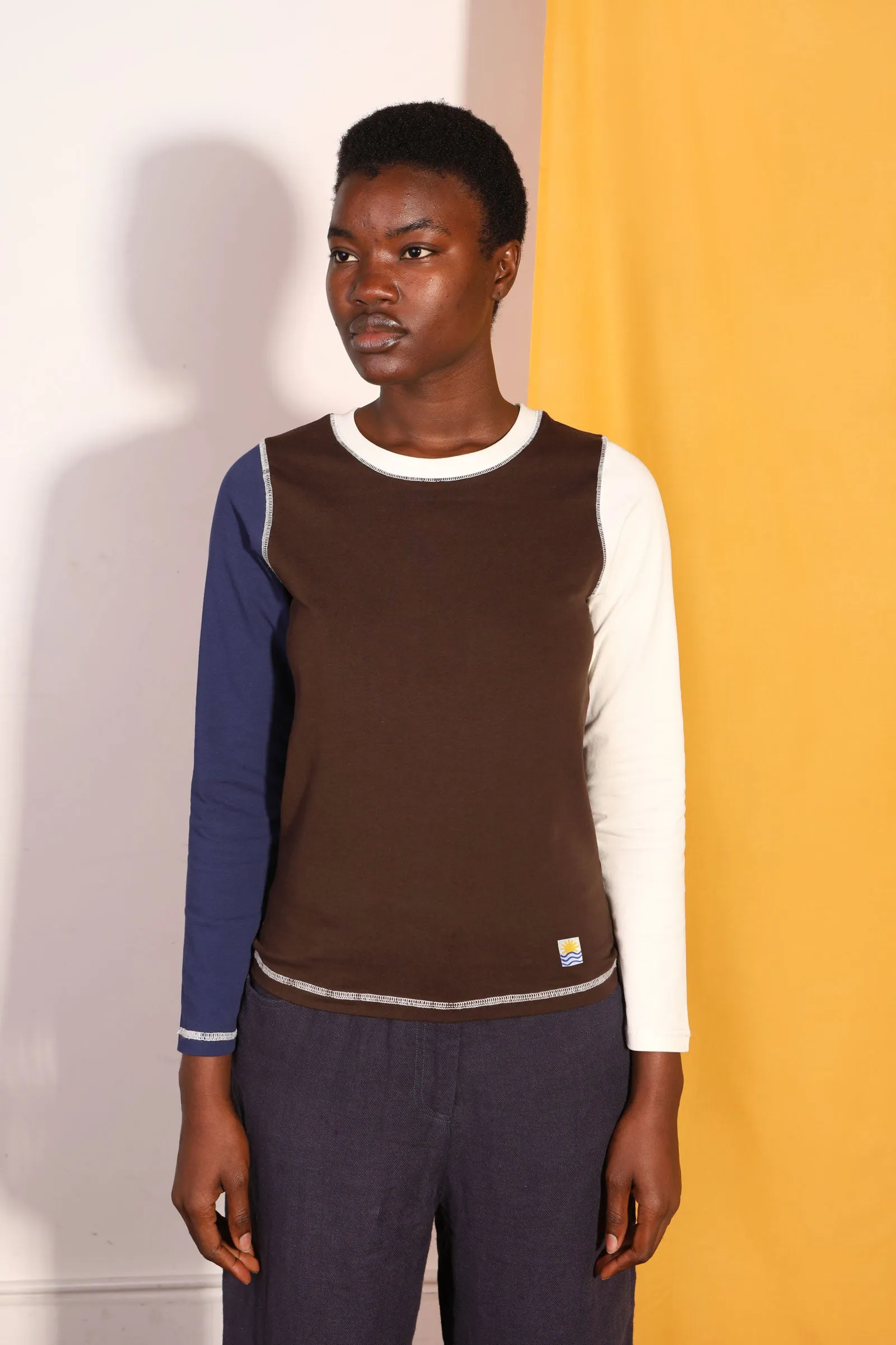 Luca Top Chocolate Patchwork sold by LF Markey product image thumbnail 3