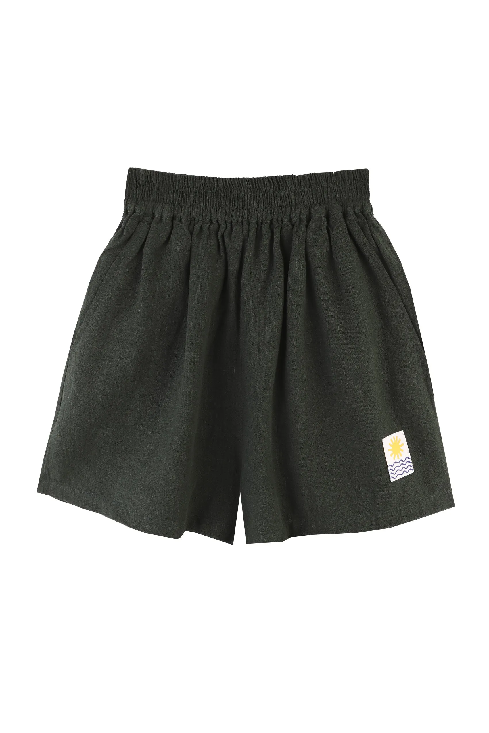 Basic Linen Shorts Forest Green sold by LF Markey