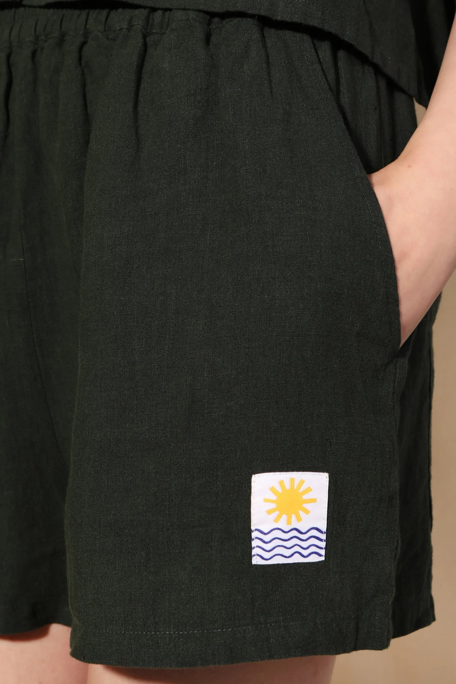 Basic Linen Shorts Forest Green sold by LF Markey product image thumbnail 4