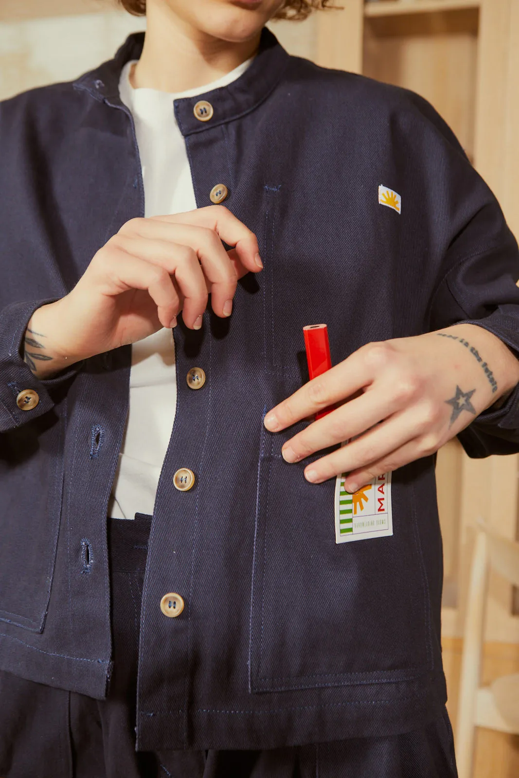 WIDE CHORE COAT INK BLUE sold by LF Markey product image thumbnail 4