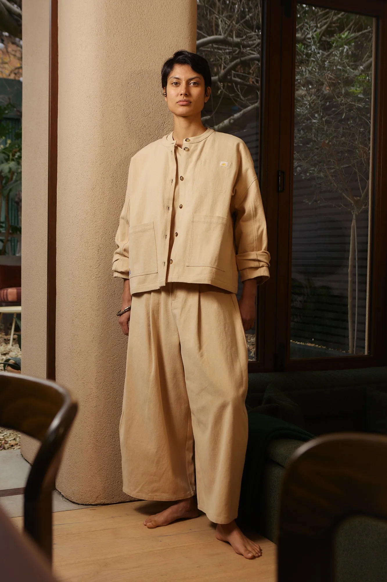 WIDE CHORE COAT BEIGE sold by LF Markey product image thumbnail 3