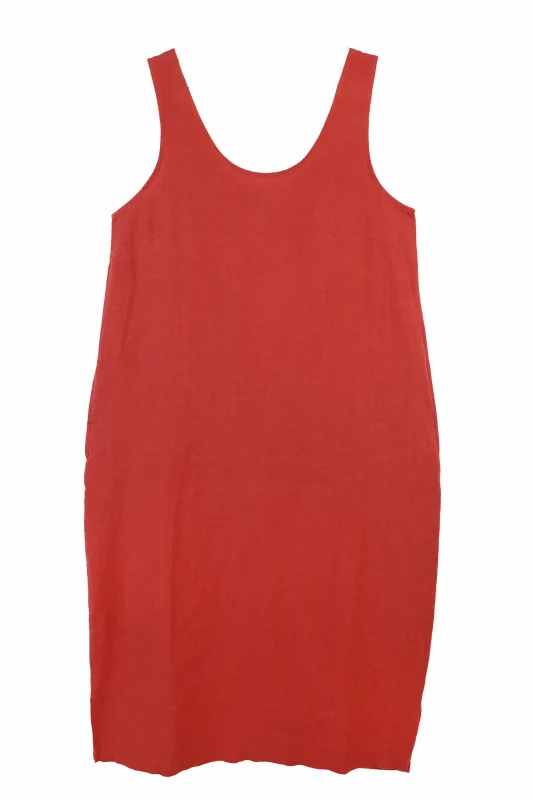 BASIC LINEN SHIFT DRESS PAPRIKA made by LF Markey