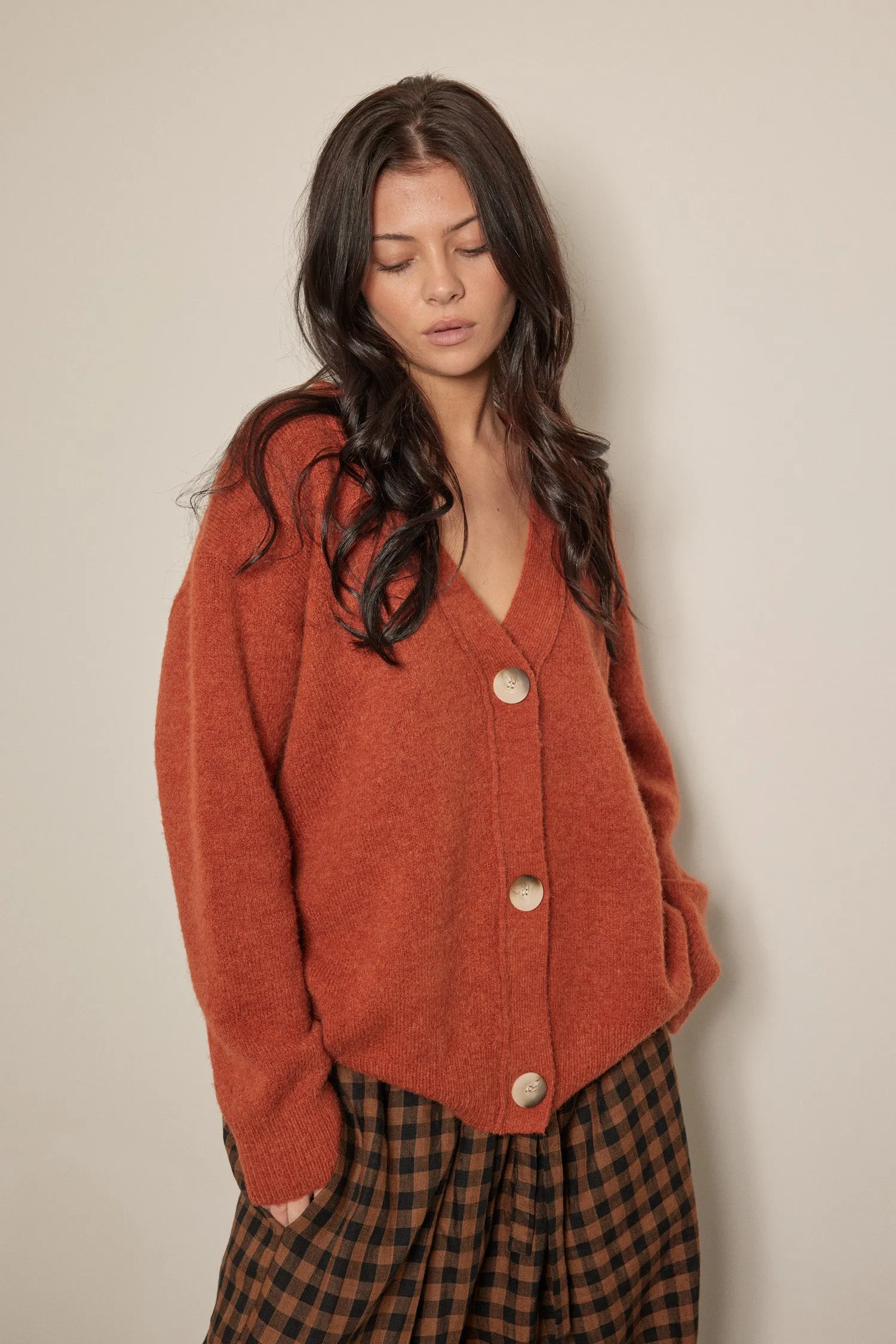 Alpaca wool blend button-down cardigan sold by amente product image thumbnail 3