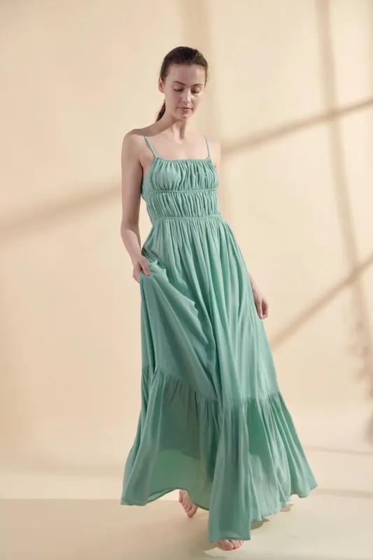 Flounce cami maxi dress sold by amente