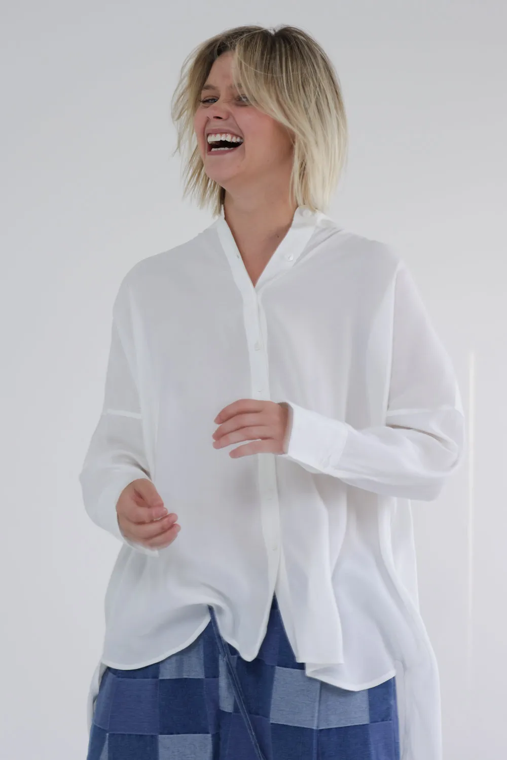 Collarless Shirt sold by amente
