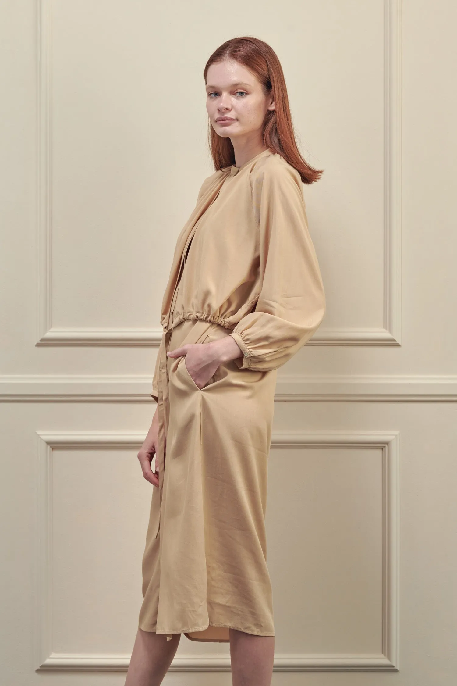 Layered long tencel shirts dress sold by amente product image thumbnail 4
