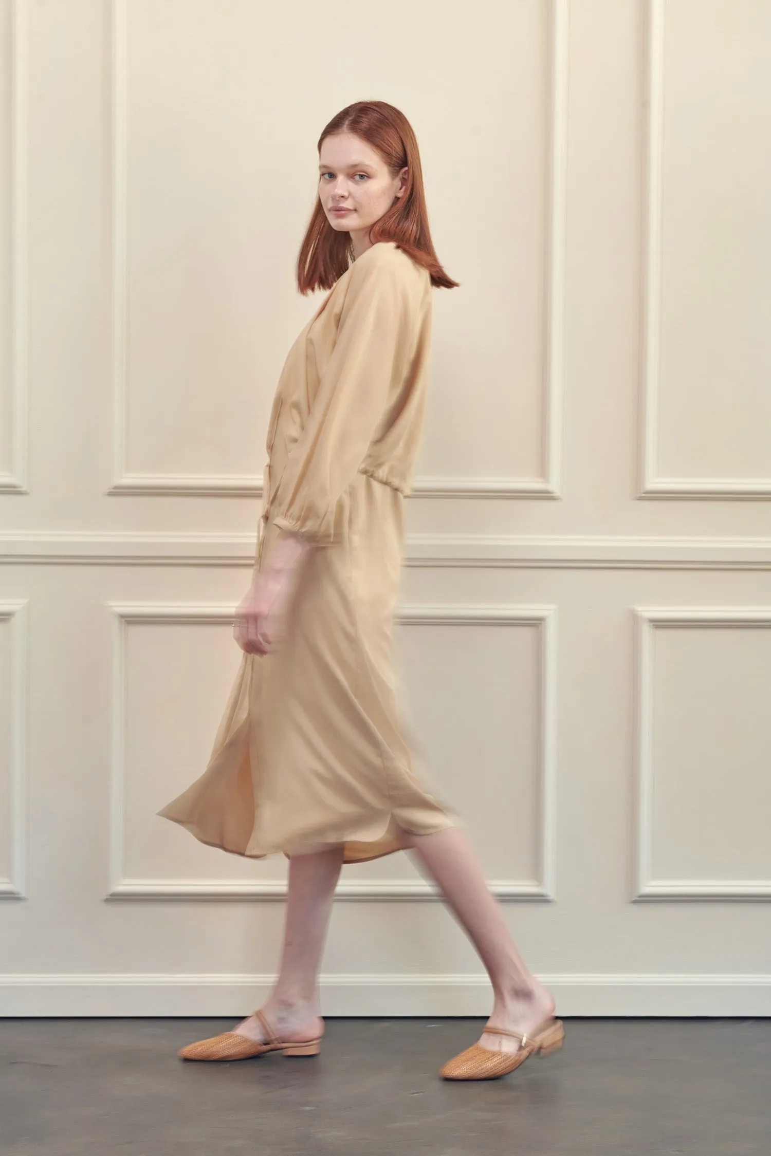 Layered long tencel shirts dress sold by amente product image thumbnail 2