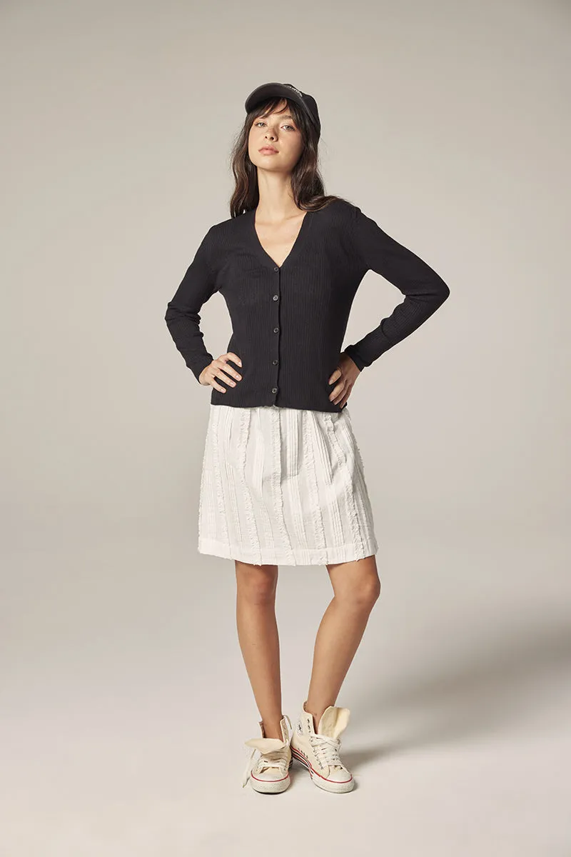 Rib V-Neck Cardigan sold by amente