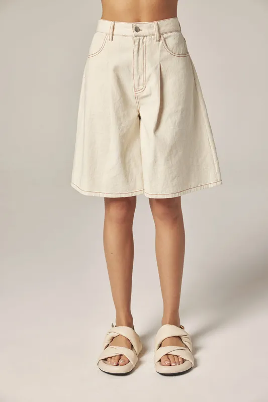 Wide leg bermuda pants made by amente