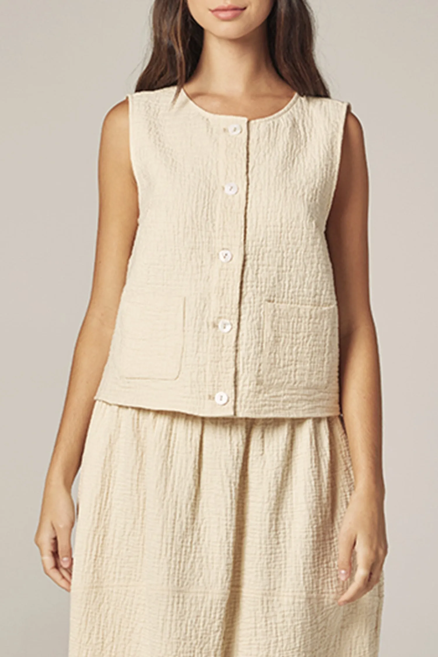 Jacquard Button Top sold by amente