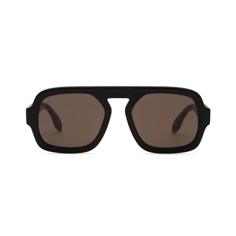 Jane in Gloss Black Dark Brown Lens made by Elisa Johnson