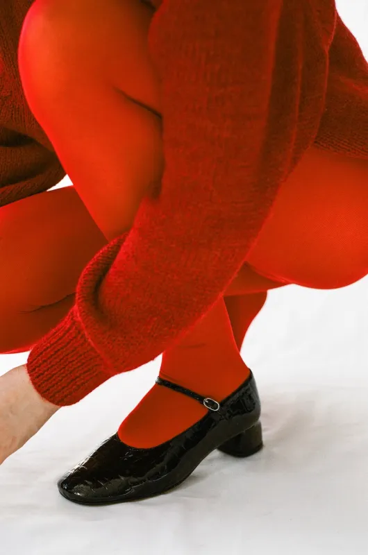 Ema in Black Patent Croc sold by LOQ