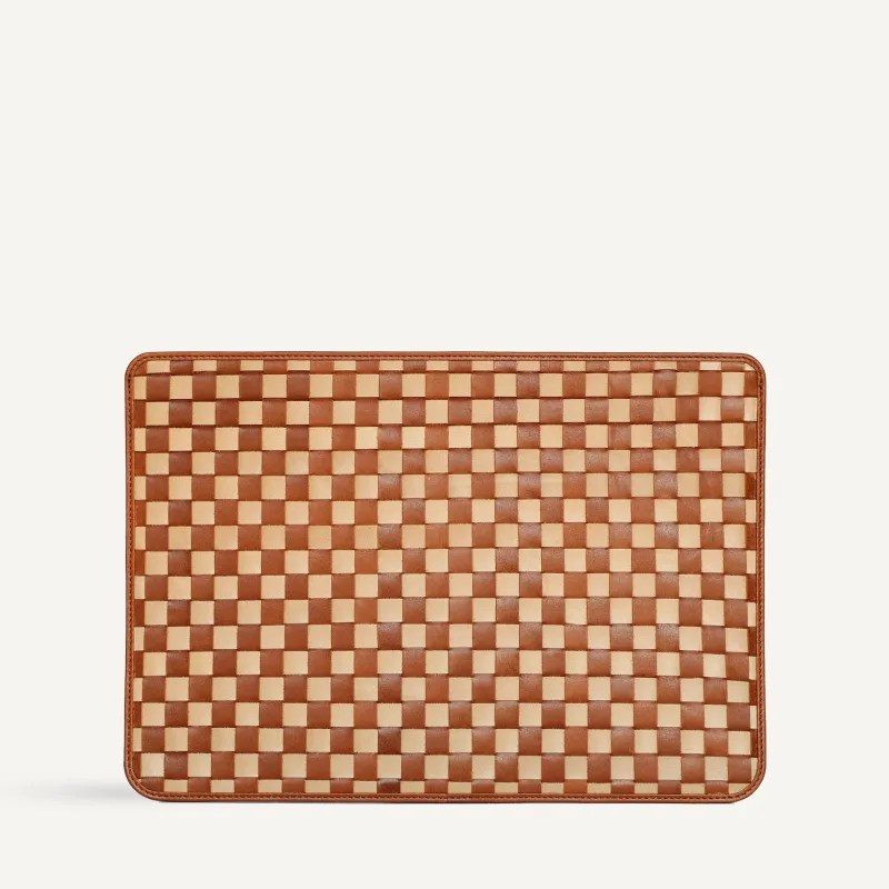 Lia Laptop Case - Caramel x Sienna Check (Sample) made by Bembien