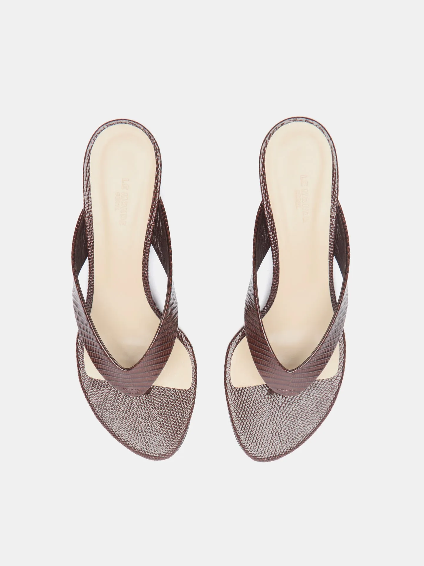 Micro Wedge Thong / Bruciato Leather Snake Effect sold by Le Monde Beryl product image thumbnail 3