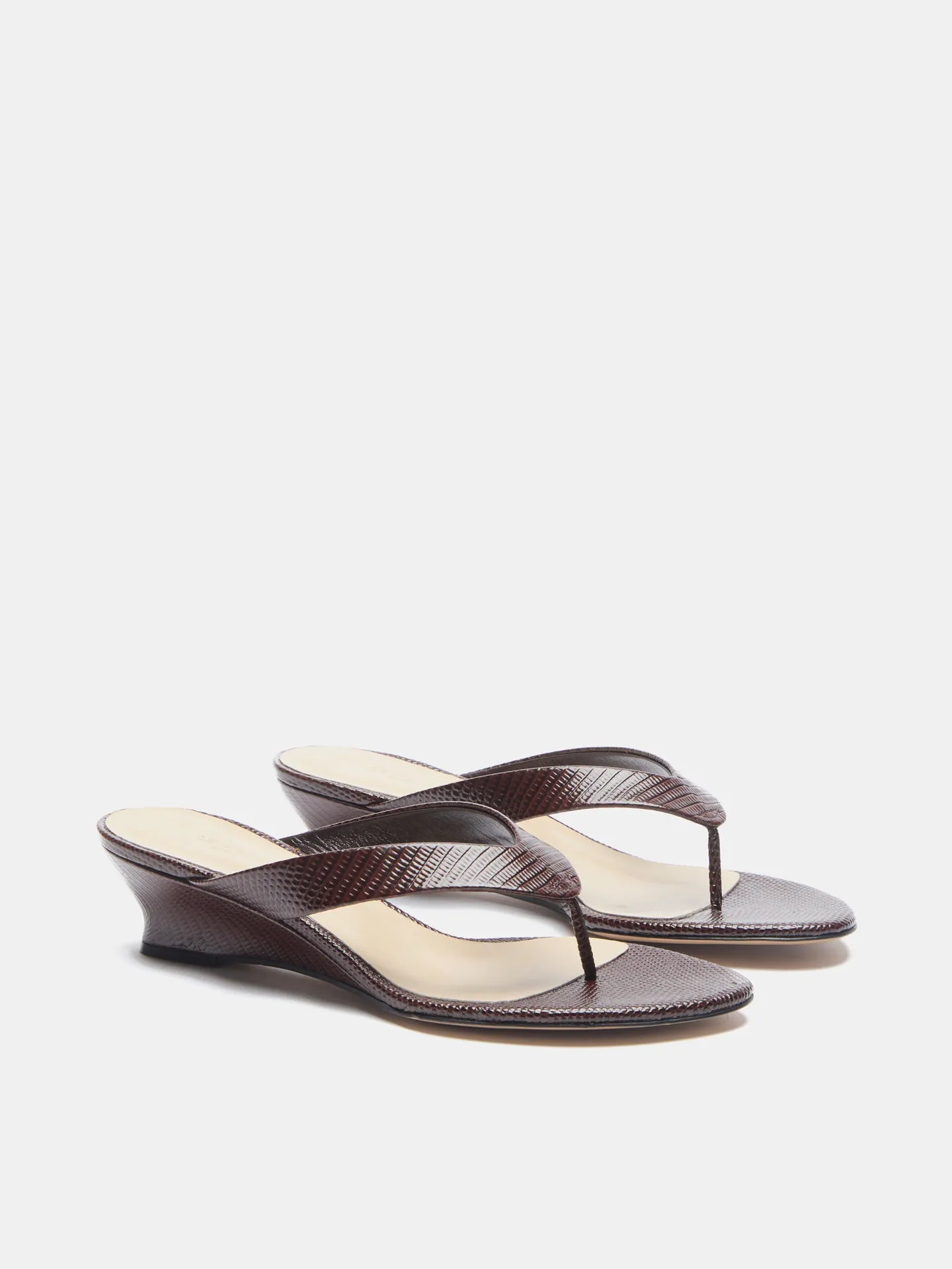 Micro Wedge Thong / Bruciato Leather Snake Effect sold by Le Monde Beryl product image thumbnail 2