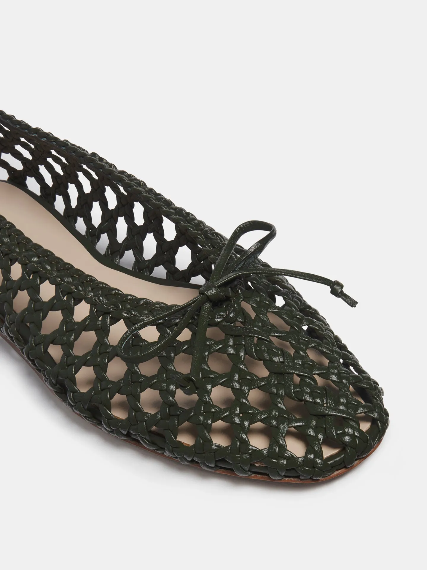 Regency Slipper / Green Woven Leather sold by Le Monde Beryl product image thumbnail 5