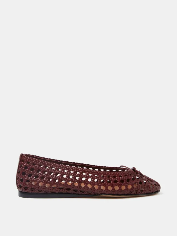Regency Slipper / Red Woven Leather sold by Le Monde Beryl
