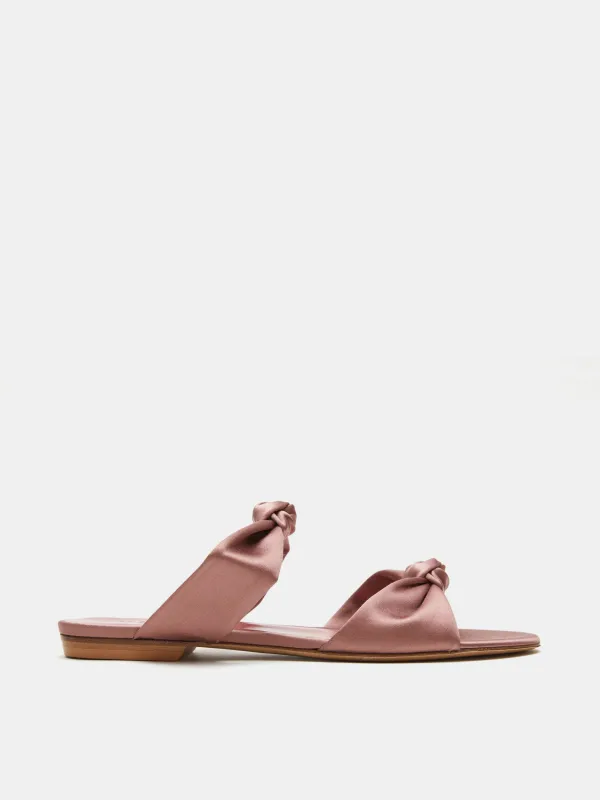 Knot Sandal Flat / Rose Satin sold by Le Monde Beryl