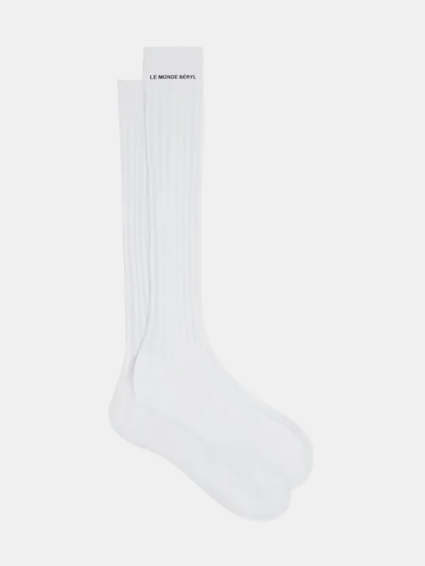 Bio College Writings Socks / Off White Organic Cotton made by Le Monde Beryl