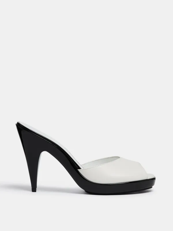 Kim Sion Cherry Mule / White Leather made by Le Monde Beryl