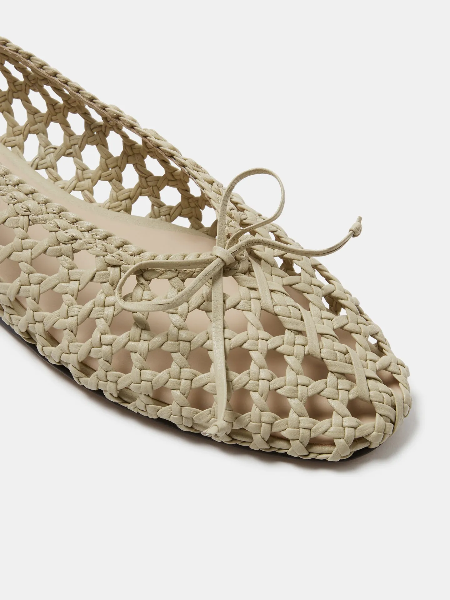 Regency Slipper / Ecru Woven Leather sold by Le Monde Beryl product image thumbnail 4