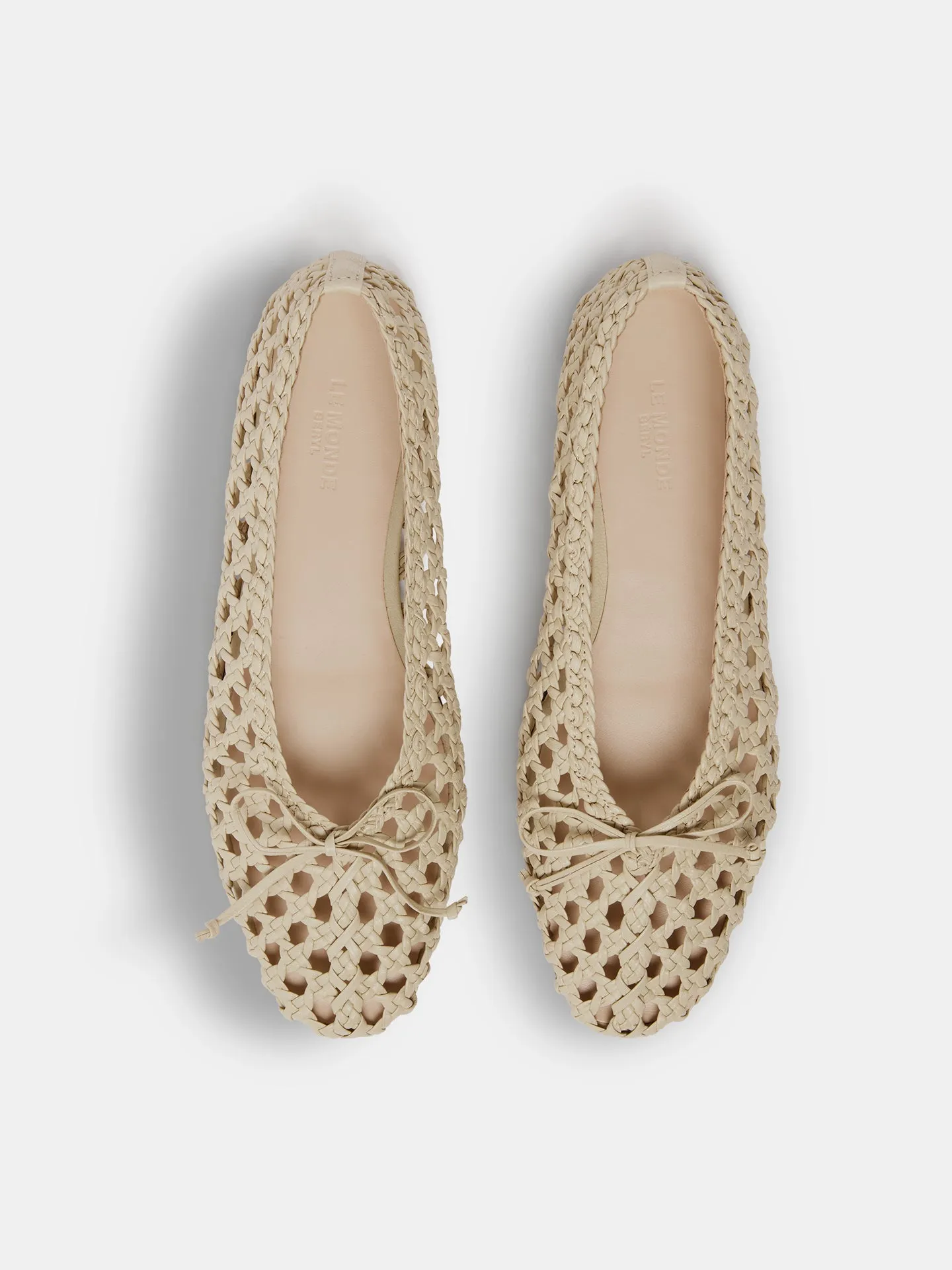 Regency Slipper / Ecru Woven Leather sold by Le Monde Beryl product image thumbnail 3